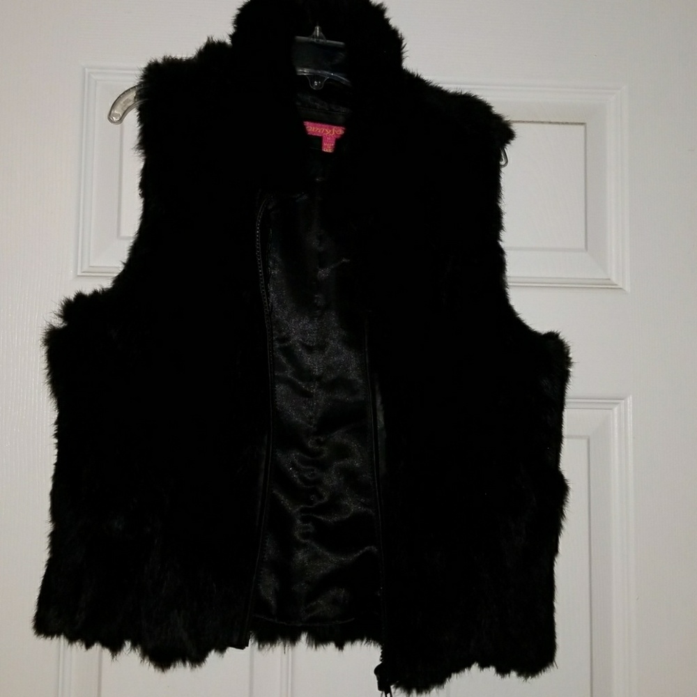 Black Fur Vest